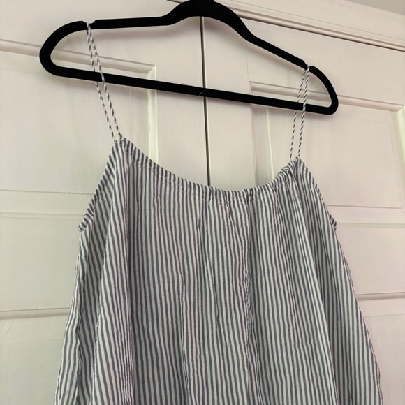 Sezane Naxos Sundress Mini Dress Blue White Striped Tassel Tie Adjustable Size 4 - Picture 10 of 12